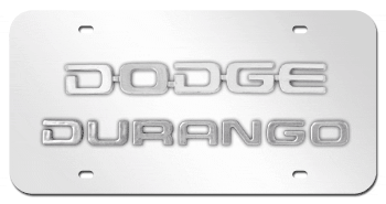 DODGE CHROME EMBLEM & DURANGO NAME 3D MIRROR LICENSE PLATE