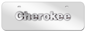 CHEROKEE CHROME NAME 3D MIRROR MID-SIZE LICENSE PLATE