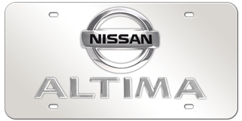 NISSAN CHROME EMBLEM & ALTIMA NAME 3D MIRROR LICENSE PLATE