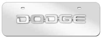 DODGE CHROME NAME 3D MIRROR MID-SIZE LICENSE PLATE