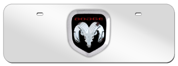 DODGE CHROME EMBLEM 3D MIRROR MID-SIZE LICENSE PLATE