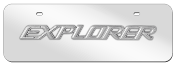 EXPLORER CHROME NAME 3D MIRROR MID-SIZE LICENSE PLATE