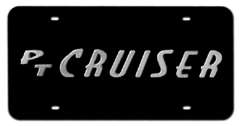 PT CRUISER CHROME NAME 3D BLACK LICENSE PLATE