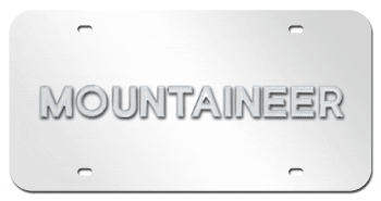 MOUNTAINEER CHROME NAME 3D MIRROR LICENSE PLATE