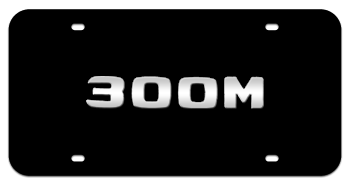 300M CHROME NAME 3D BLACK LICENSE PLATE