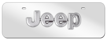 JEEP CHROME NAME 3D MIRROR MID-SIZE LICENSE PLATE