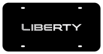 LIBERTY CHROME NAME 3D BLACK LICENSE PLATE