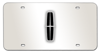 LINCOLN CHROME BLACK EMBLEM 3D MIRROR LICENSE PLATE