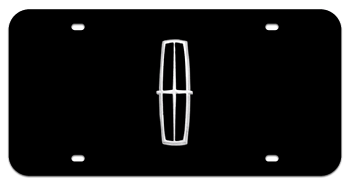 LINCOLN CHROME BLACK EMBLEM 3D BLACK LICENSE PLATE