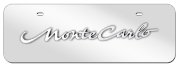 MONTE CARLO CHROME NAME 3D MIRROR MID-SIZE LICENSE PLATE