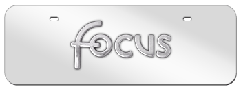 FOCUS CHROME NAME 3D MIRROR MID-SIZE LICENSE PLATE