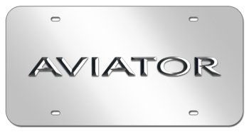 AVIATOR CHROME NAME 3D MIRROR LICENSE PLATE