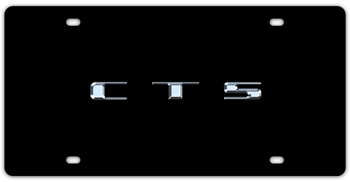 CTS CHROME NAME 3D BLACK LICENSE PLATE