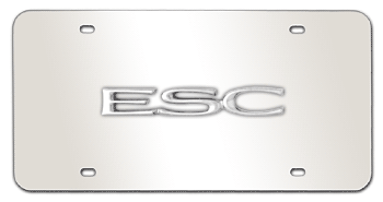 ESC CHROME NAME 3D MIRROR LICENSE PLATE