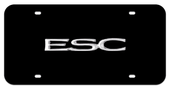 ESC CHROME NAME 3D BLACK LICENSE PLATE