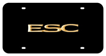 ESC GOLD NAME 3D BLACK LICENSE PLATE