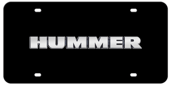 HUMMER CHROME NAME 3D BLACK LICENSE PLATE