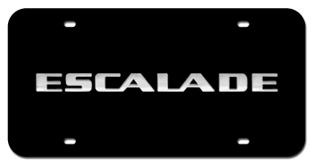 ESCALADE CHROME NAME 3D BLACK LICENSE PLATE