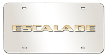 ESCALADE GOLD NAME 3D MIRROR LICENSE PLATE