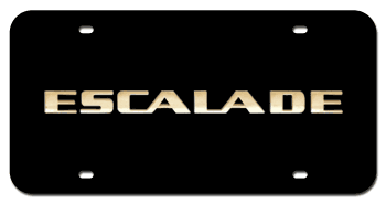 ESCALADE GOLD NAME 3D BLACK LICENSE PLATE