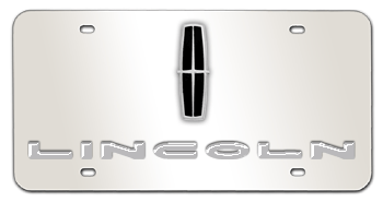 Lincoln Logo Top Engraved Chrome Plated Metal License Plate Frame Holder 4 Hole