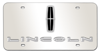 LINCOLN CHROME BLACK EMBLEM & NAME 3D MIRROR LICENSE PLATE ...