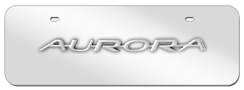 AURORA CHROME NAME 3D MIRROR MID-SIZE LICENSE PLATE