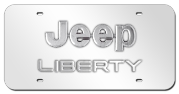 JEEP CHROME NAME & LIBERTY NAME 3D MIRROR LICENSE PLATE