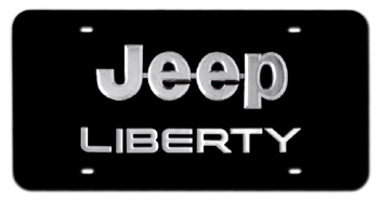 JEEP CHROME NAME & LIBERTY NAME 3D BLACK LICENSE PLATE