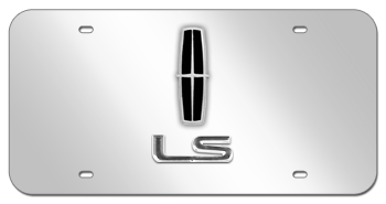 LINCOLN CHROME BLACK EMBLEM & LS NAME 3D MIRROR LICENSE PLATE