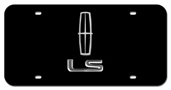 LINCOLN CHROME BLACK EMBLEM & LS NAME 3D BLACK LICENSE PLATE