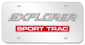 EXPLORER SPORT TRAC CHROME NAME 3D MIRROR LICENSE PLATE