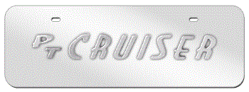 PT CRUISER CHROME NAME 3D MIRROR MID-SIZE LICENSE PLATE