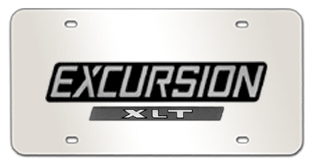 EXCURSION XLT CHROME NAME 3D MIRROR LICENSE PLATE