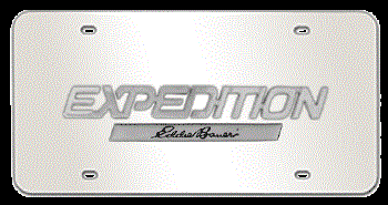 EXPEDITION EDDIE BAUER CHROME NAME 3D MIRROR LICENSE PLATE