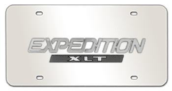 EXPEDITION XLT CHROME NAME 3D MIRROR LICENSE PLATE