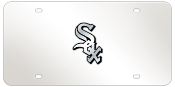 CHICAGO WHITE SOX MLB (MAJOR LEAGUE BASEBALL) CHROME EMBLEM 3D MIRROR LICENSE PLATE