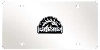 COLORADO ROCKIES MLB (MAJOR LEAGUE BASEBALL) CHROME EMBLEM 3D MIRROR LICENSE PLATE