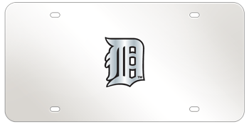 DETROIT TIGERS MLB (MAJOR LEAGUE BASEBALL) CHROME EMBLEM 3D MIRROR LICENSE PLATE