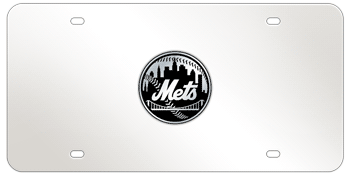 NEW YORK METS (MAJOR LEAGUE BASEBALL) CHROME EMBLEM 3D MIRROR LICENSE PLATE