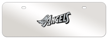 ANAHEIM ANGELS MLB (MAJOR LEAGUE BASEBALL) CHROME EMBLEM 3D MIRROR MID-SIZE LICENSE PLATE