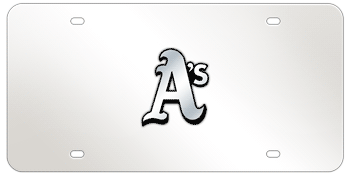 OAKLAND ATHLETICS (MAJOR LEAGUE BASEBALL) CHROME EMBLEM 3D MIRROR LICENSE PLATE