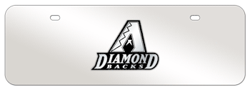 ARIZONA DIAMONDBACKS MLB (MAJOR LEAGUE BASEBALL) CHROME EMBLEM 3D MIRROR MID-SIZE LICENSE PLATE