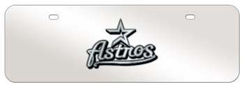 HOUSTON ASTROS MLB (MAJOR LEAGUE BASEBALL) CHROME EMBLEM 3D MIRROR MID-SIZE LICENSE PLATE
