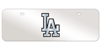 LOS ANGELES DODGERS MLB (MAJOR LEAGUE BASEBALL) CHROME EMBLEM 3D MIRROR MID-SIZE LICENSE PLATE