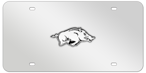 ARKANSAS HOG CHROME EMBLEM 3D MIRROR LICENSE PLATE