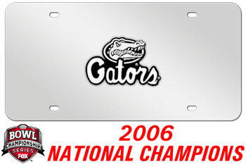 FLORIDA (GATORS) CHROME EMBLEM 3D MIRROR LICENSE PLATE