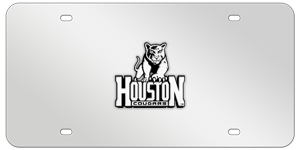 HOUSTON CHROME EMBLEM 3D MIRROR LICENSE PLATE