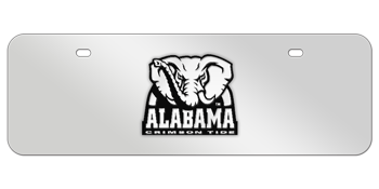 ALABAMA CHROME EMBLEM 3D MIRROR MID-SIZE LICENSE PLATE