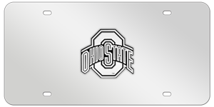 OHIO STATE CHROME EMBLEM 3D MIRROR LICENSE PLATE